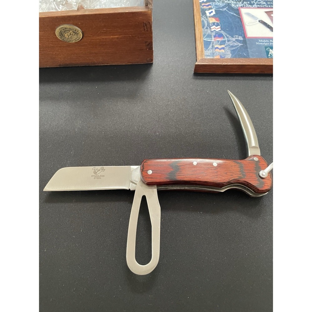 Authentic Models Captain's PocketKnife Maritime Tool Blade Marlin Spike & Sheath